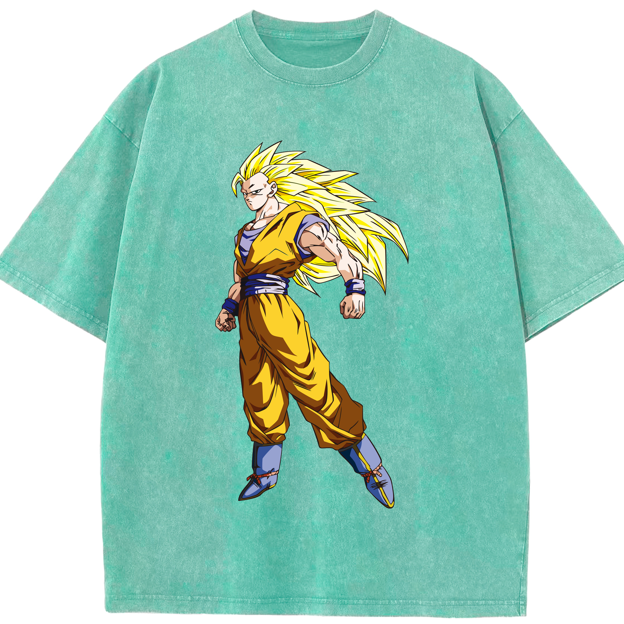 （画像用） ドラゴンボール 孫悟空（そん ごくう）Son Goku カカロット DRAGON BALL Kakarotto 綿100% ヴィンテージ風 半袖Tシャツ（フロントプリント）